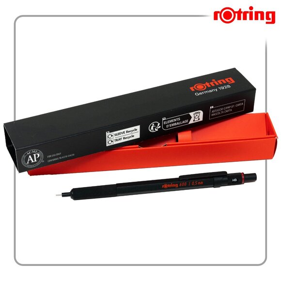 Rotring 600 0.5mm Black Barrel Mechanical Pencil - Picture 1 of 3